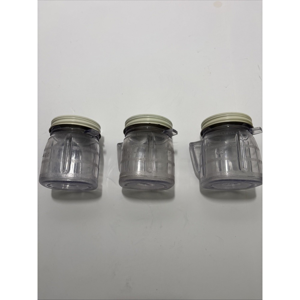 Vintage Osterizer Mini Blend and Store Containers 8 Ounces LOT OF 3 - Picture 2 of 11